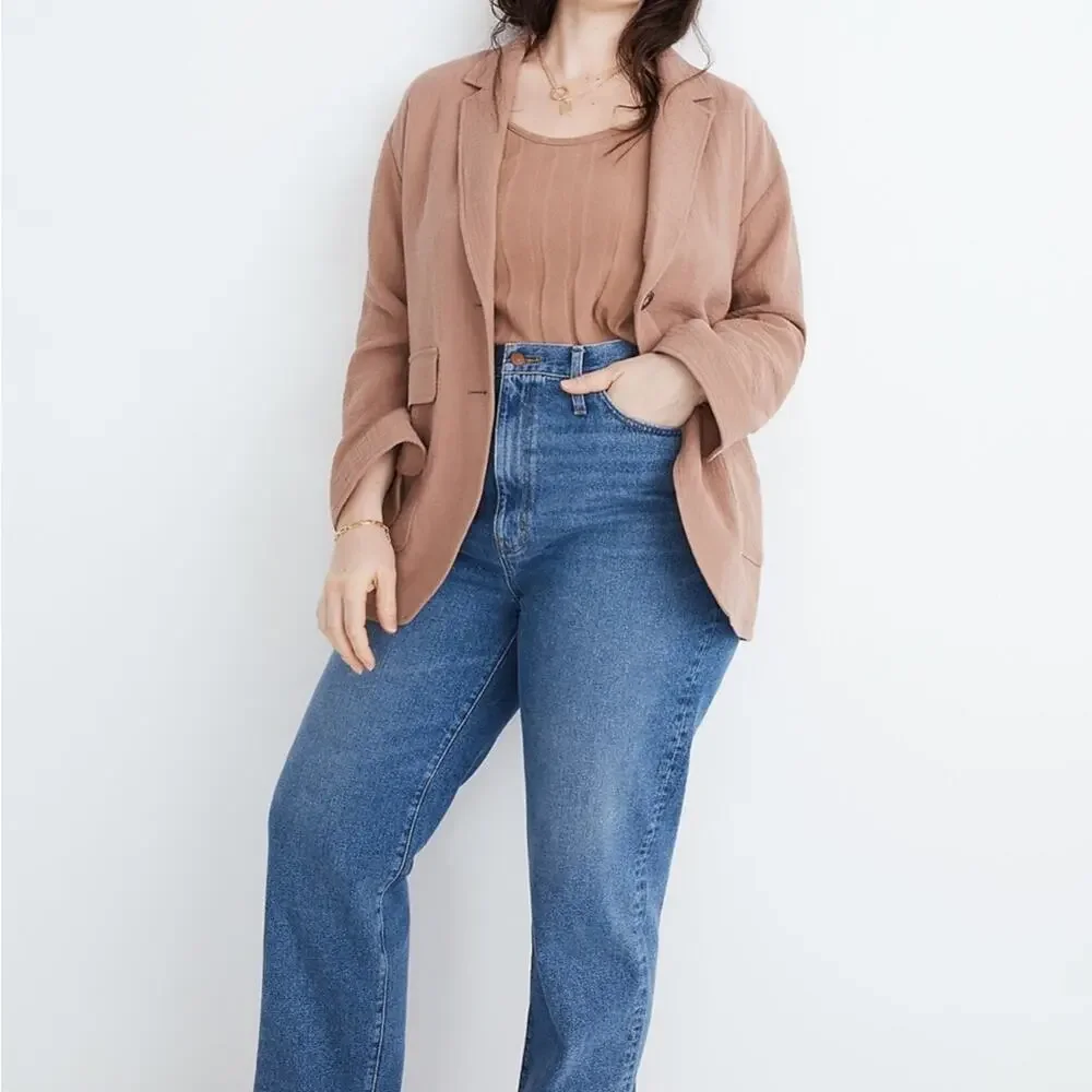 Madewell Cotton-Linen Relaxed Larsen Blazer
